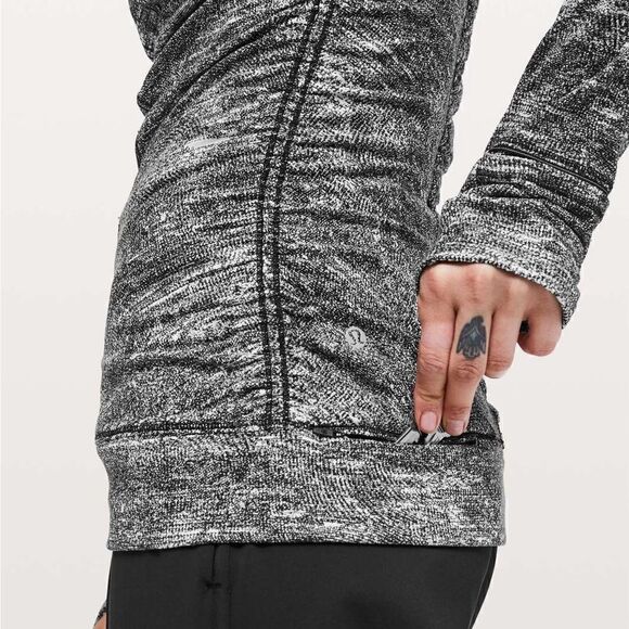 Lululemon Cypress Kiss 1/2 Zip Rush Jacquard Black White Size 8 - Picture 3 of 13